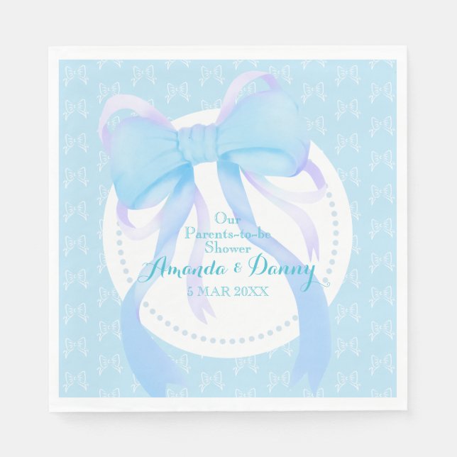 Blue Ribbon Baby Boy Shower  Napkin (Front)