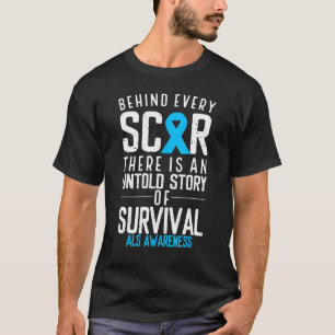 Blue Ribbon Behind Every Scar Fighter Survivor Als T-Shirt