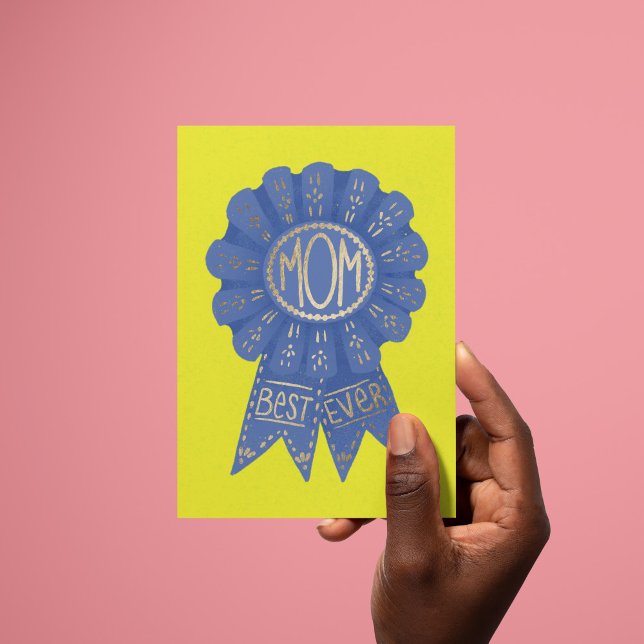 Blue Ribbon Best Ever Mum Mothers Day Card (Creator Uploaded)