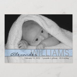 Blue Ribbon Birth Announcement