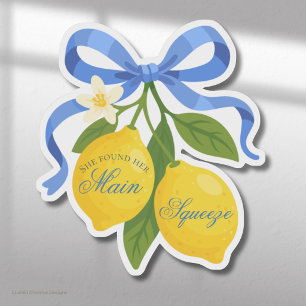 Blue Ribbon Bow with Lemons Bridal Shower