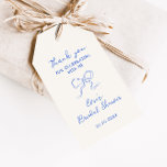Blue Ribbon Bridal Shower Gift Tags<br><div class="desc">These thank you tags feature a beautiful hand-drawn cobalt blue ribbon in a fun and playful style accompanied by a casual,  handwritten font that perfectly captures the excitement and joy of the occasion.</div>