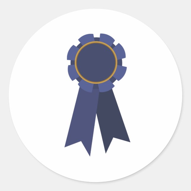 Blue Ribbon Classic Round Sticker (Front)