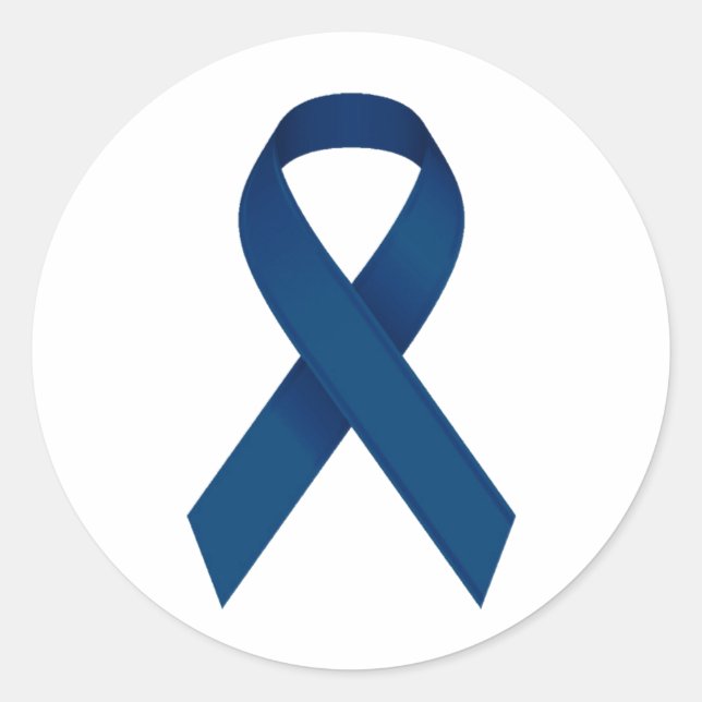 Blue ribbon classic round sticker (Front)