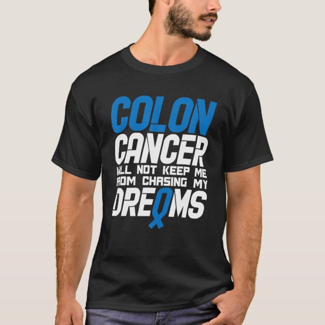 Blue Ribbon Colon Cancer Awareness T-Shirt (Front)