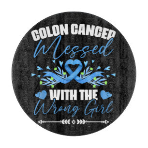 Blue Ribbon Colon Cancer Girl Survivor Cutting Board