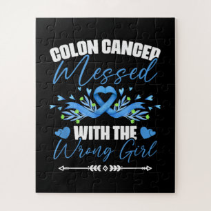 Blue Ribbon Colon Cancer Girl Survivor Jigsaw Puzzle