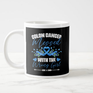 Blue Ribbon Colon Cancer Girl Survivor  Large Coffee Mug