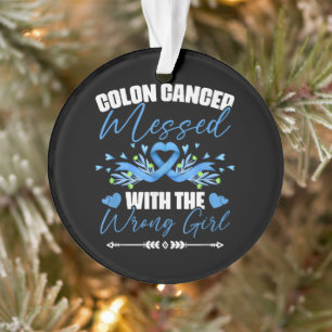 Blue Ribbon Colon Cancer Girl Survivor  Ornament