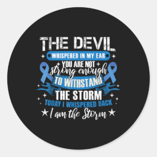 Blue Ribbon _ Colonscopy Colourectal Colon Cancer Classic Round Sticker