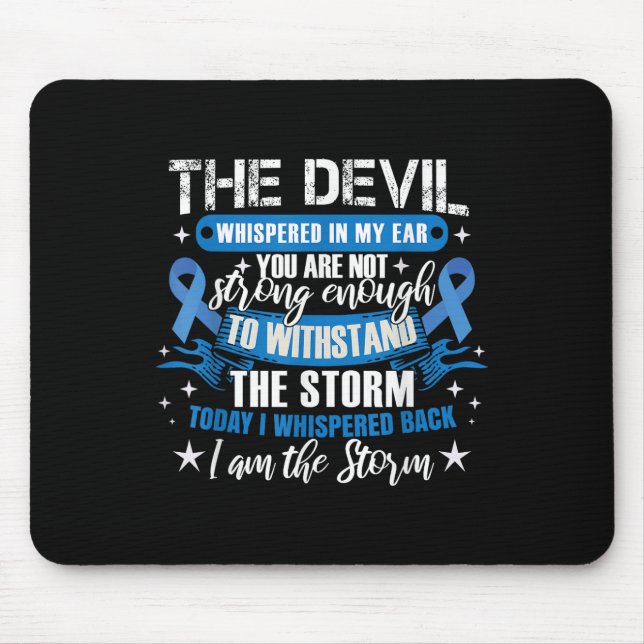 Blue Ribbon _ Colonscopy Colourectal Colon Cancer  Mouse Pad (Front)