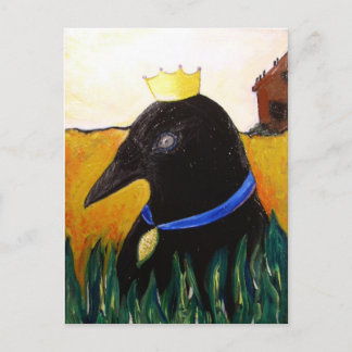 Blue Ribbon Crow Postcard