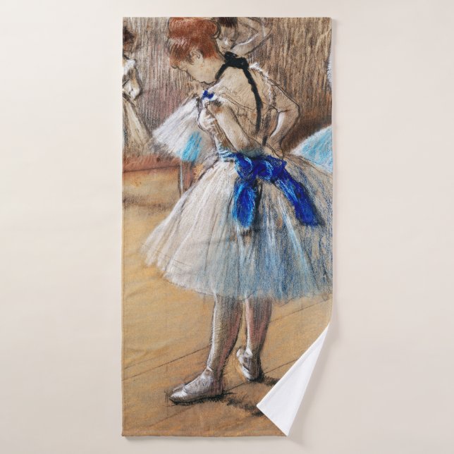 Blue Ribbon Dancer, Edgar Degas Bath Towel (Bath Towel)