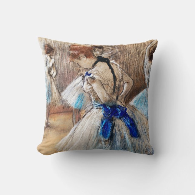Blue Ribbon Dancer, Edgar Degas Cushion (Front)