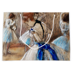 Blue Ribbon Dancer, Edgar Degas Large Gift Bag