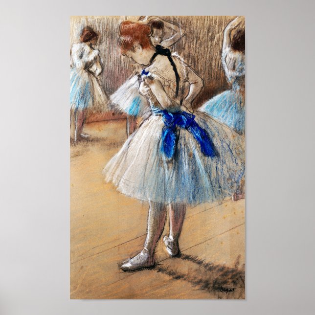 Blue Ribbon Dancer, Edgar Degas Poster (Front)