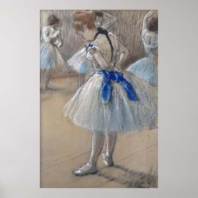 Blue Ribbon Dancer  Edgar Degas Poster (Front)