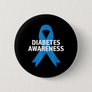 Blue Ribbon Diabetes Awareness Design 6 Cm Round Badge