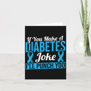 Blue Ribbon Diabetes Awareness Diabetes Joke  Card
