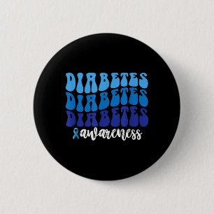 Blue Ribbon Diabetes Awareness Graphic 6 Cm Round Badge