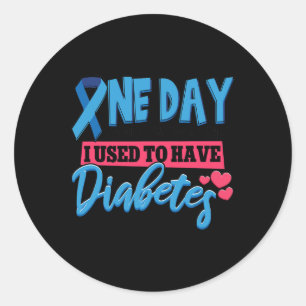 Blue Ribbon Diabetes Awareness Kids Classic Round Sticker