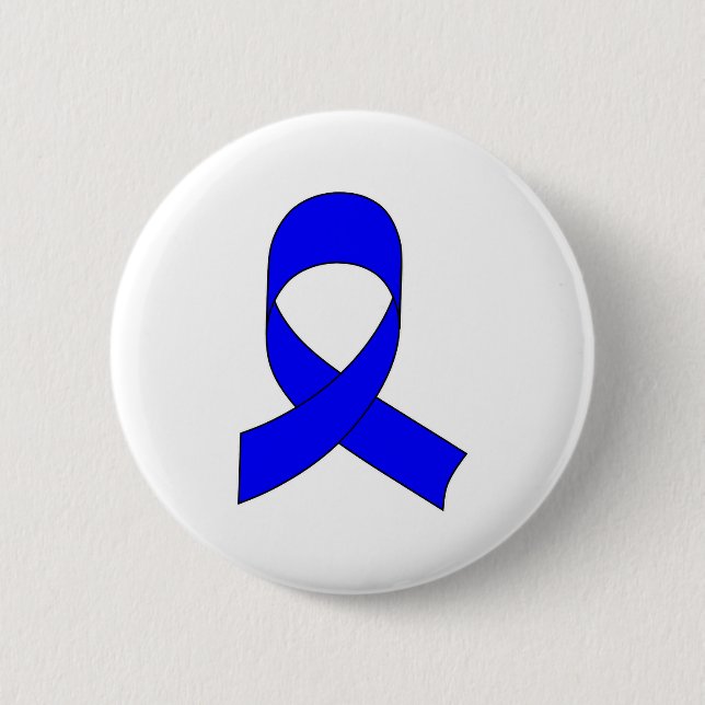 Blue Ribbon Drawing 6 Cm Round Badge (Front)