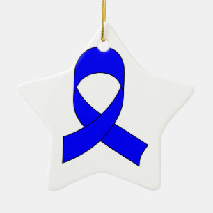 Blue Ribbon Drawing Ceramic Tree Decoration