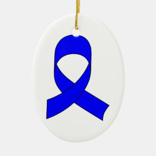 Blue Ribbon Drawing Ceramic Tree Decoration