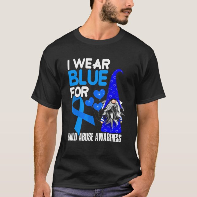 Blue Ribbon For Child Abuse Awareness Prevention M T-Shirt (Front)