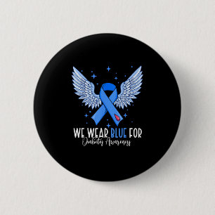 Blue Ribbon In November We Wear Blue For Diabetes  6 Cm Round Badge