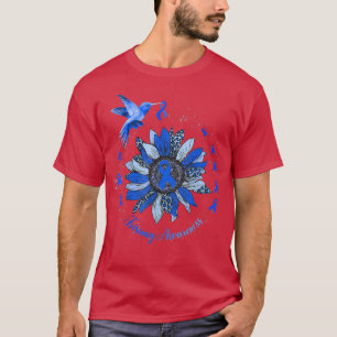 Blue Ribbon Leopard Sunflower Trisomy Awareness  T-Shirt