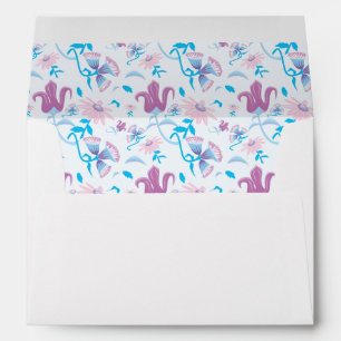 Blue Ribbon Monogram with Pattern Envelope