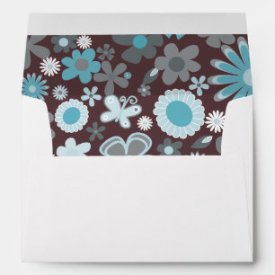 Blue Ribbon Monogram with Pattern Envelopes
