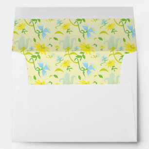 Blue Ribbon Monogram with Pattern Envelopes