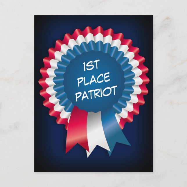Blue Ribbon Patriot Postcard (Front)