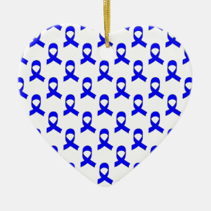 Blue Ribbon Pattern Ceramic Tree Decoration
