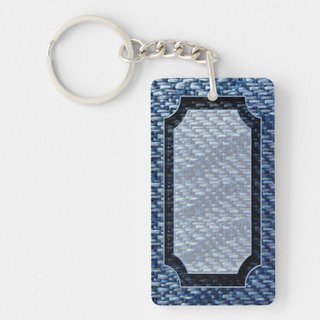 Blue Ribbon Pattern Key Ring (Front)