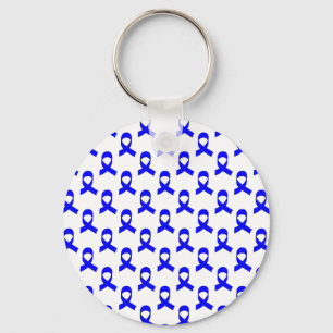 Blue Ribbon Pattern Key Ring