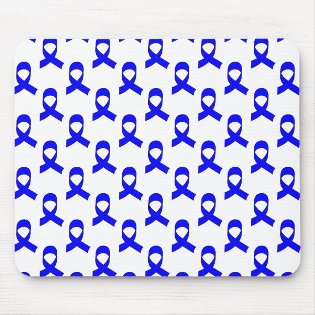 Blue Ribbon Pattern Mouse Pad (Front)