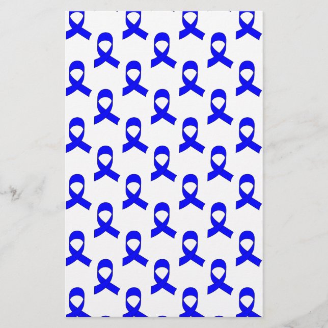 Blue Ribbon Pattern Stationery (Front)