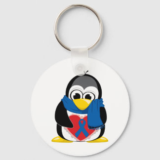 Blue Ribbon Penguin Scarf Key Ring