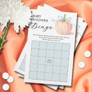 Blue Ribbon Pumpkin Baby Shower Bingo Game