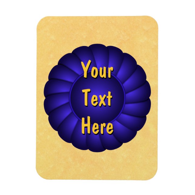 Blue Ribbon Rosette to Personalise Magnet (Vertical)