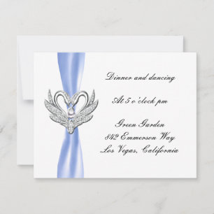 Blue Ribbon Silver Swans Reception Card