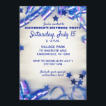 Blue Ribbon & Stars Confetti 16th Birthday Party Invitation<br><div class="desc">Celebrate his sixteenth birthday in style with these fun and festive birthday party invitations. These birthday party invites feature a silver number sixteen shaped helium balloons graphic and festive blue confetti. Easily personalise these 16th birthday invites with your name and party details using the fill in the blank template fields....</div>