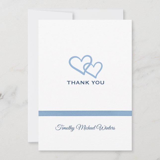 Blue Ribbon Thank You Card (Front)