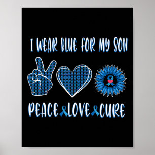 Blue Ribbon To My Son November Diabetes Awareness Poster