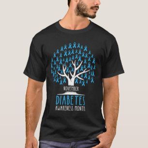 Blue Ribbon Tree - T1d Diabetes Awareness T-Shirt