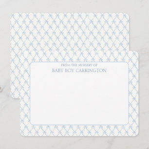 Blue Ribbons Bows Vintage Personalized Card