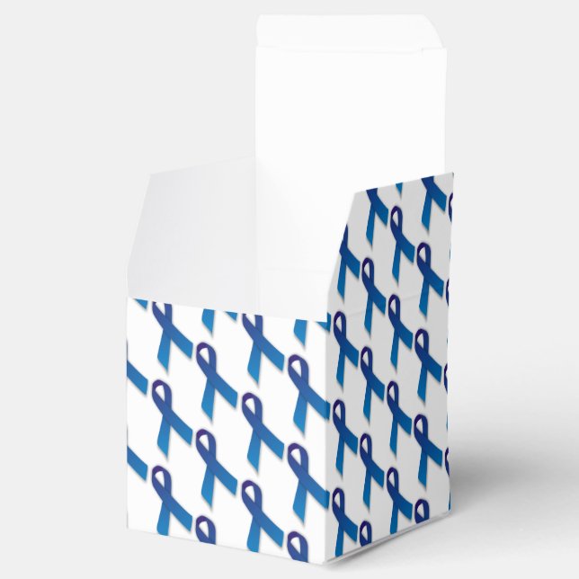 Blue Ribbons Pattern Favour Box (Opened)
